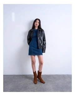 Liv Mini Denim Dress in Mid Blues