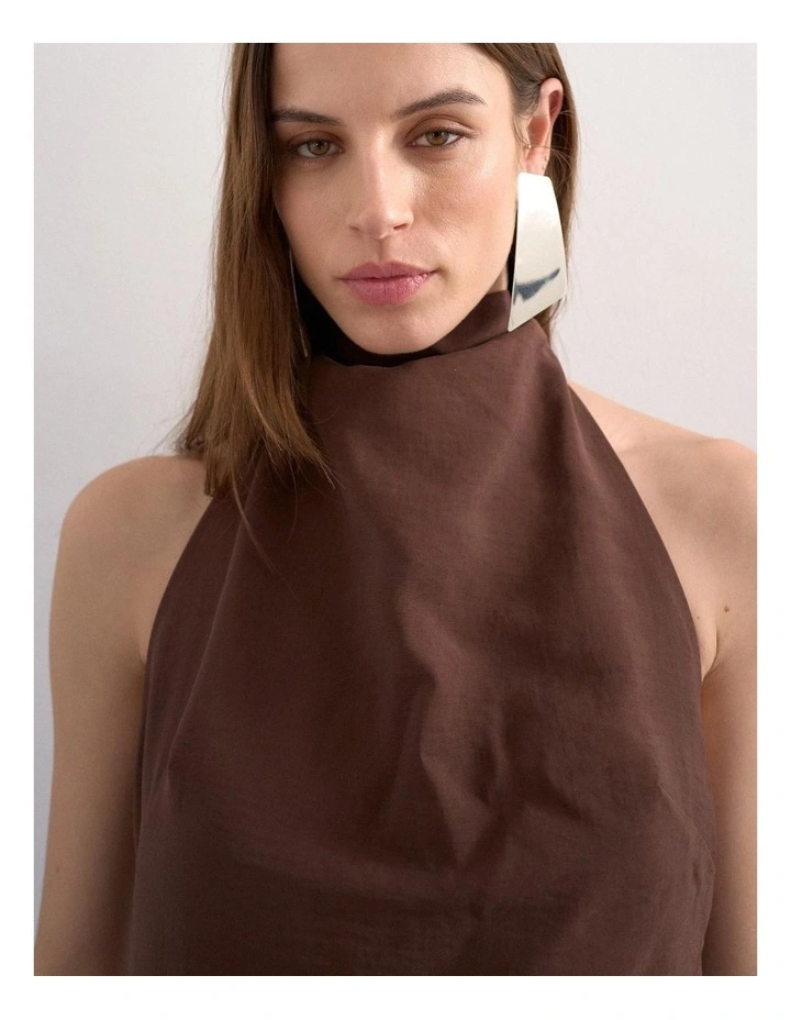 Gry Halterneck Maxi Dress in Brown image 2