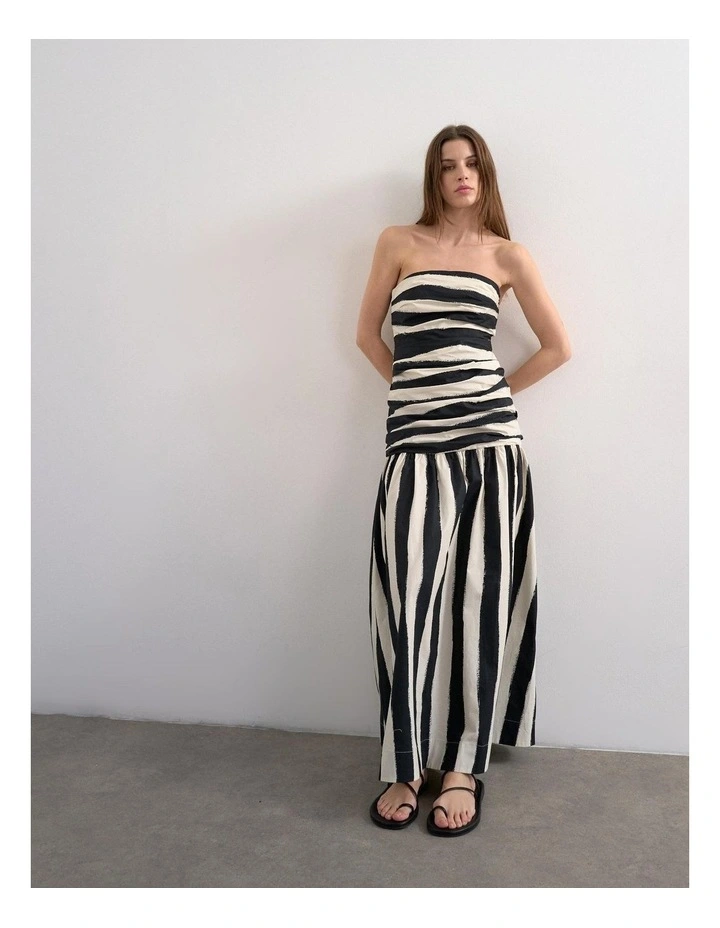 Lisa  Bandeau Maxi Dress in Black image 1