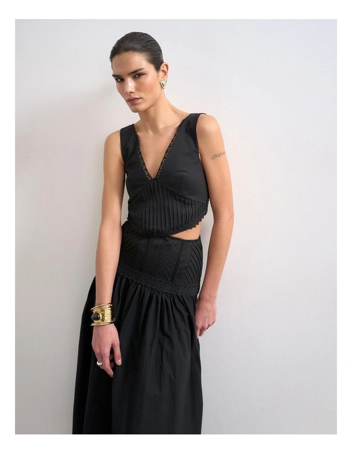 Alina Midi Dress in Black image 2