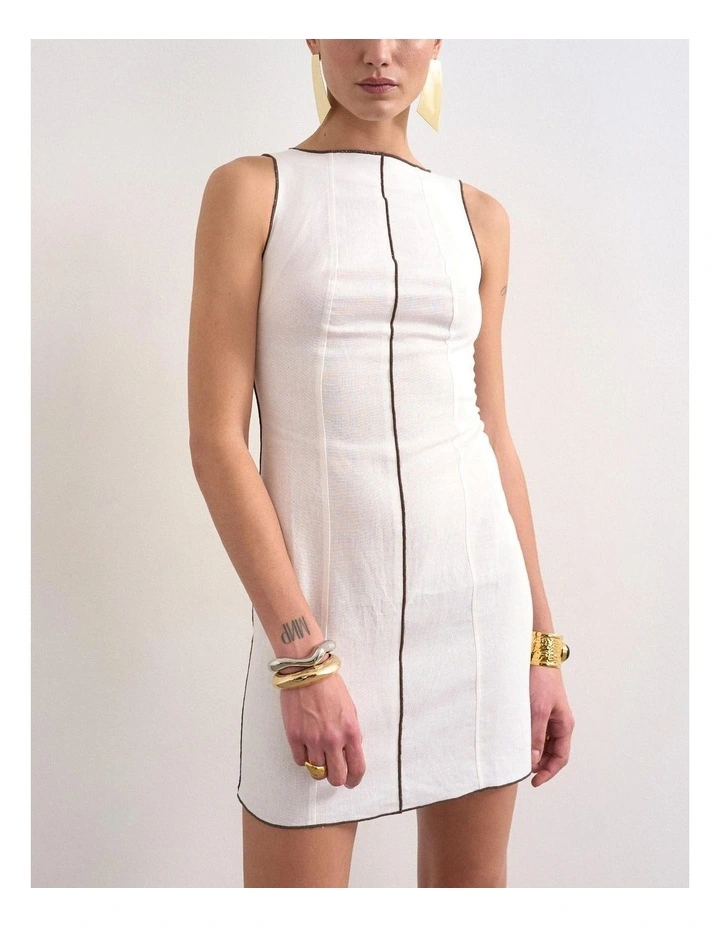 Jana Mini Dress in White image 3