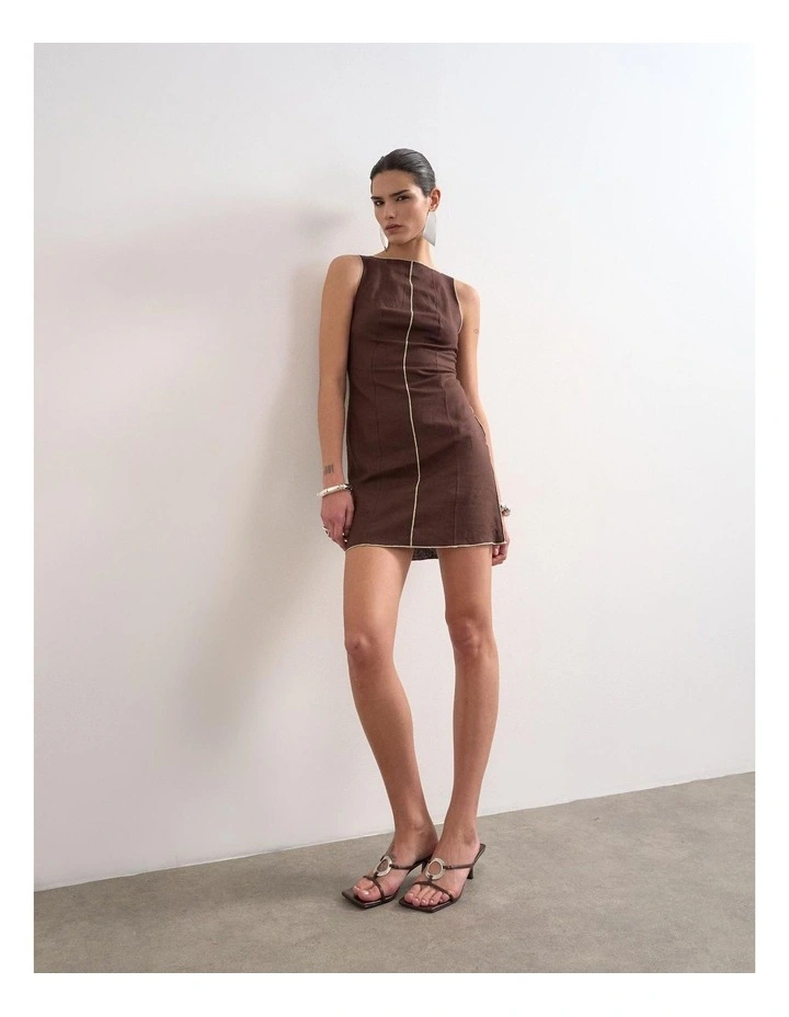 Jana Mini Dress in Brown image 1