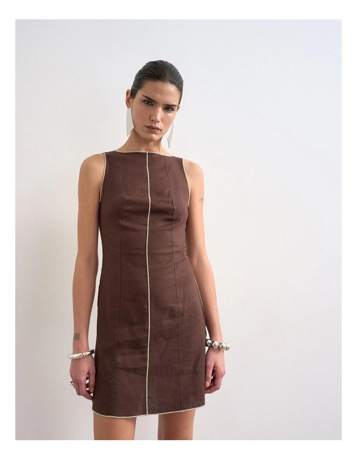 Jana Mini Dress in Brown image 2