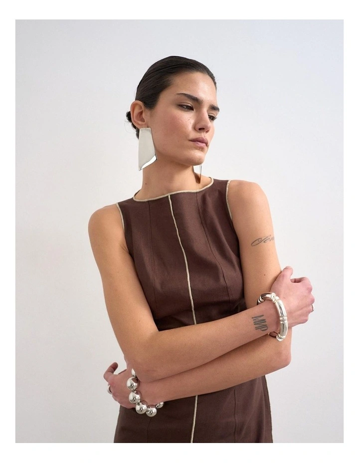 Jana Mini Dress in Brown image 3