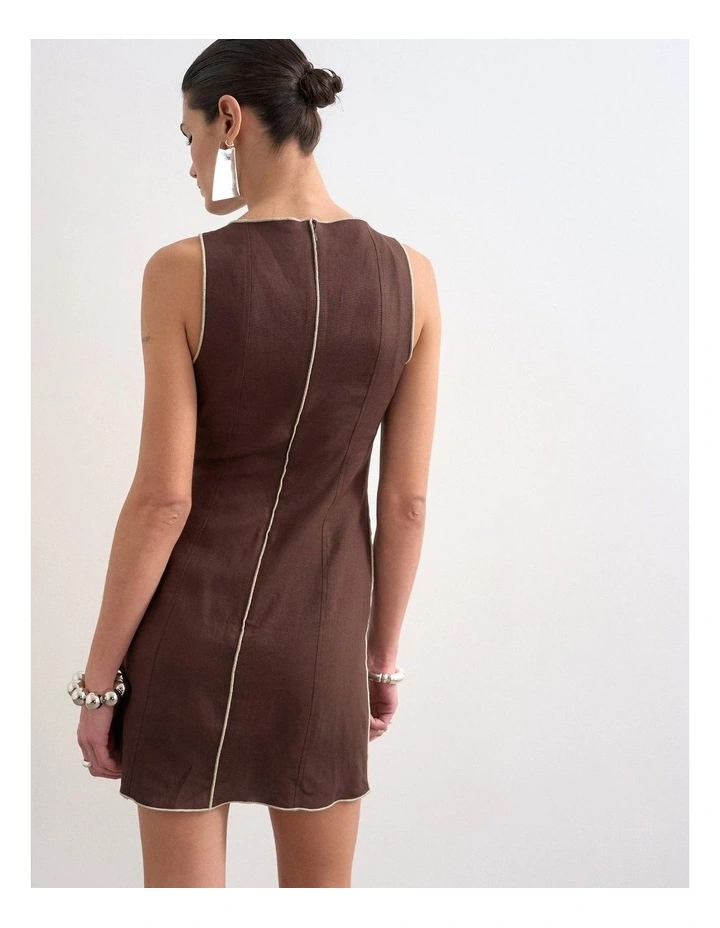 Jana Mini Dress in Brown image 4