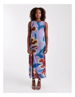 Mary Mesh Ruched Maxi Dress