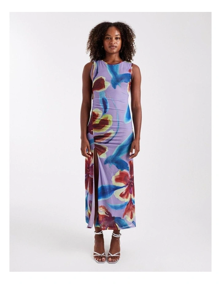 Mary Mesh Ruched Maxi Dress image 1