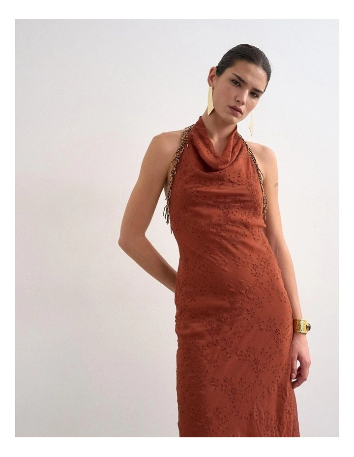 Nina Broderie Maxi Dress in Red image 1