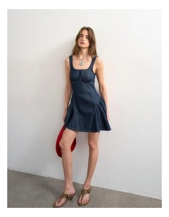 Eva Denim Peplum Hem Mini Dress