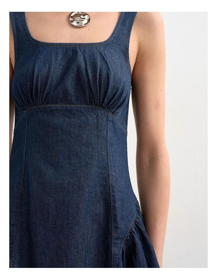 Eva Denim Peplum Hem Mini Dress image 3