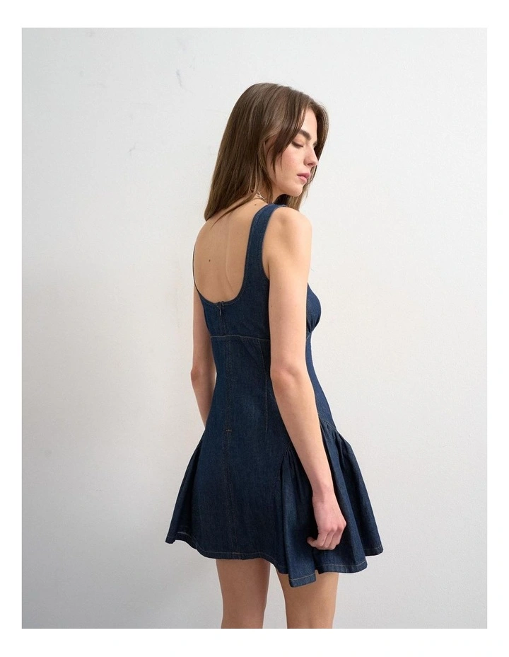 Eva Denim Peplum Hem Mini Dress image 4