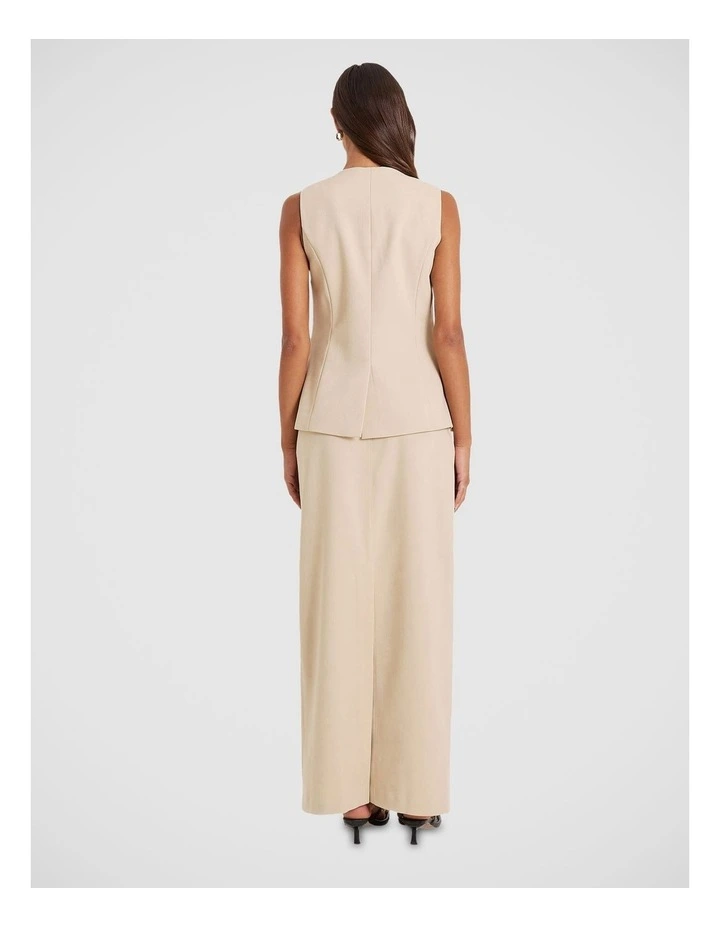 Elliana Longline Waistcoat in Beige image 2