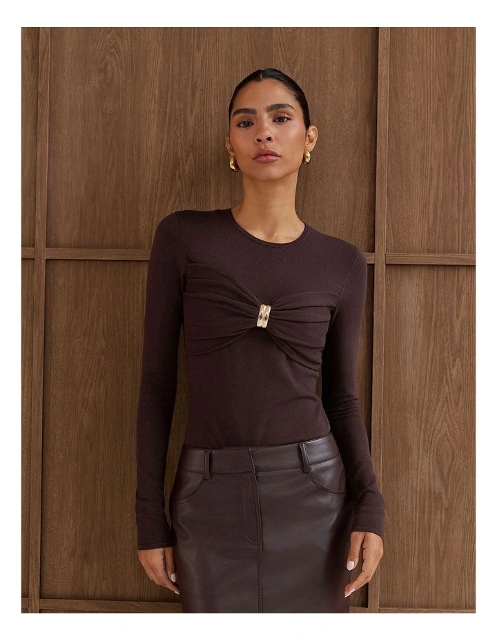 Hennii Top in Brown image 4