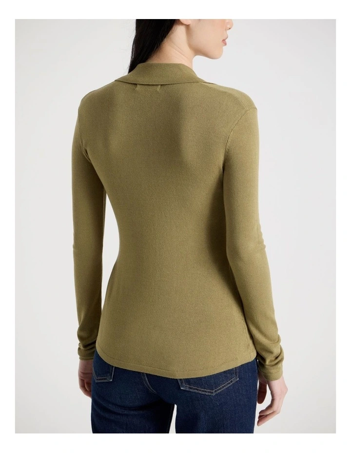Joely Cardigan Top in Green image 2