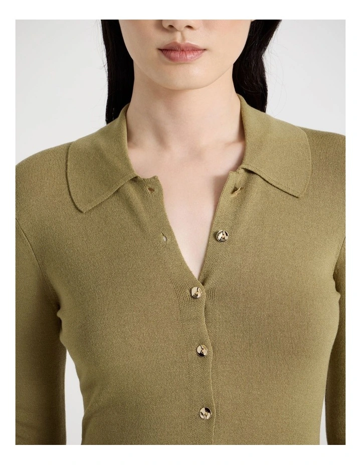 Joely Cardigan Top in Green image 3