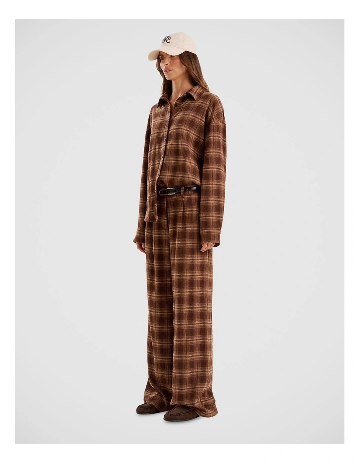 Tove Check Shirt in Brown image 3