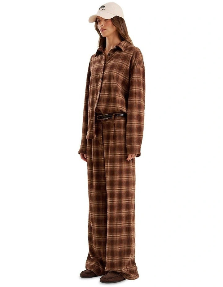 Tove Check Shirt in Brown image 3