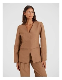 Stanlie Cocoon Sleeve Blazer in Brown