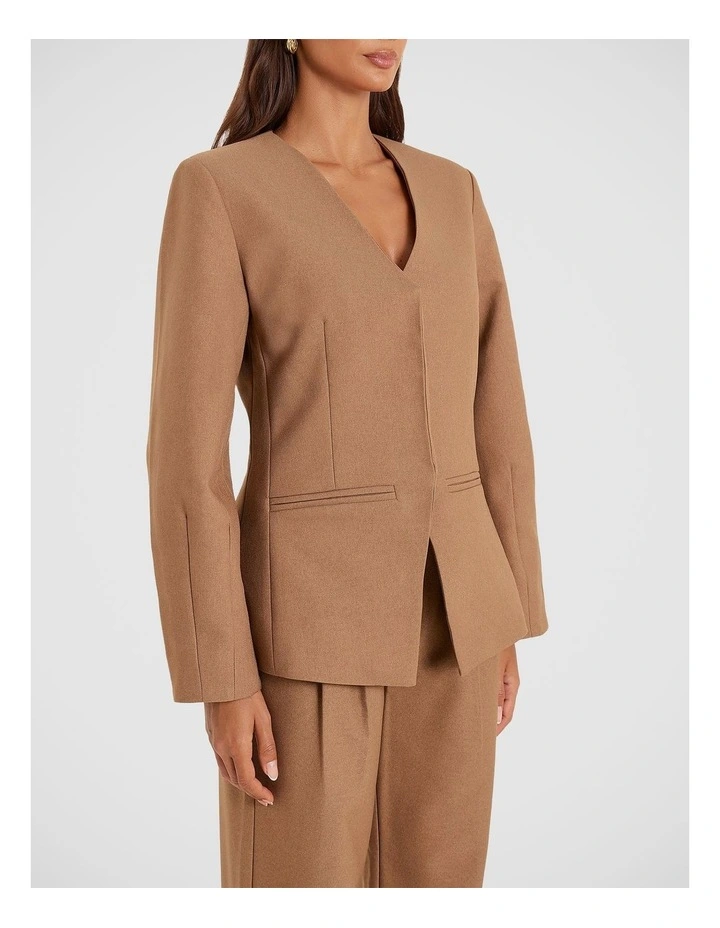 Stanlie Cocoon Sleeve Blazer in Brown image 2