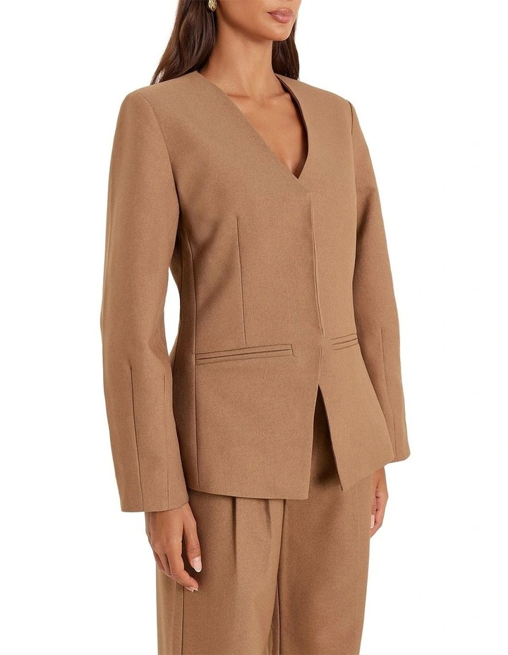 Stanlie Cocoon Sleeve Blazer in Brown image 2