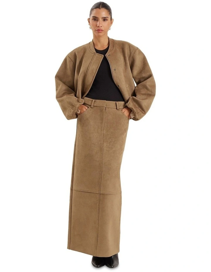 Lorna Suede Bomber in Green image 1