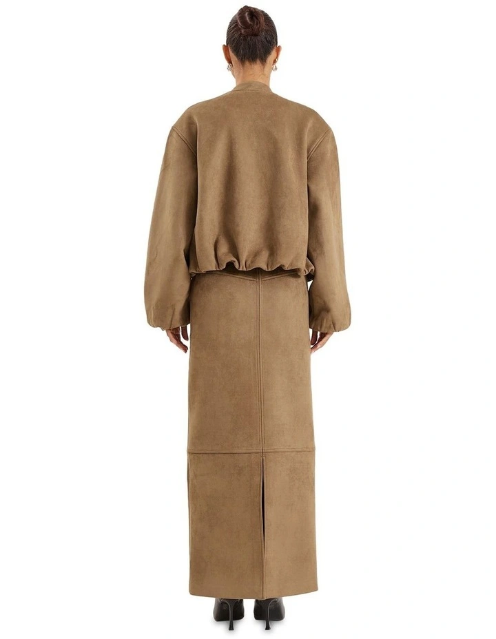 Lorna Suede Bomber in Green image 2
