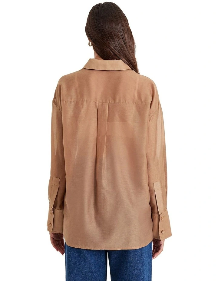 Gracey Sheer Shirt in Lt Brown image 2