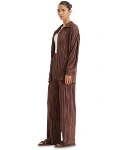 Palais Plisse Trouser in Brown