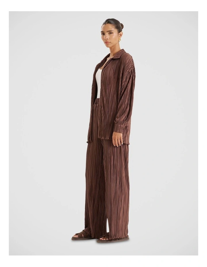 Palais Plisse Trouser in Brown image 1