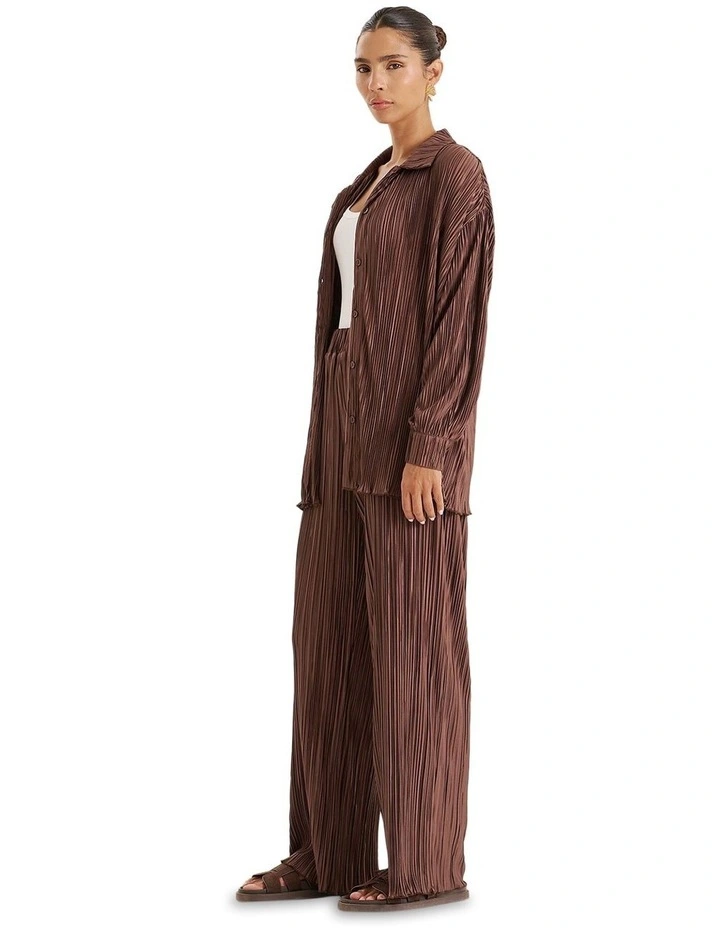 Palais Plisse Trouser in Brown image 1