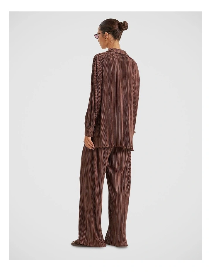 Palais Plisse Trouser in Brown image 2
