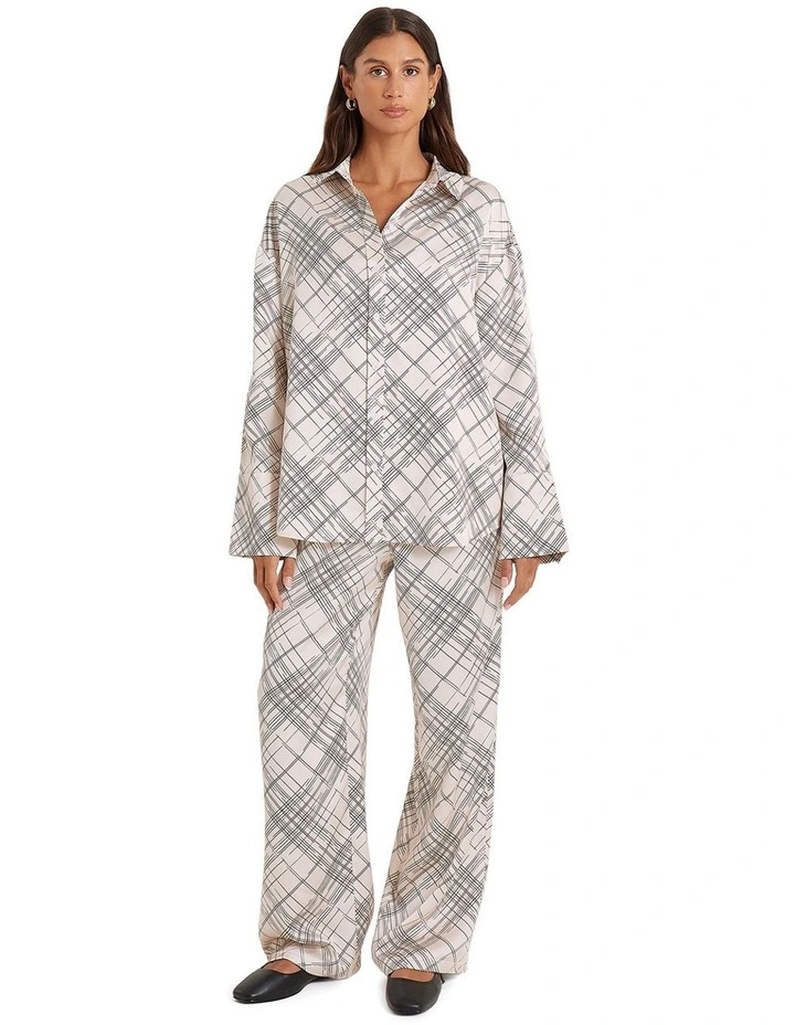 Amira Satin Trouser in White image 1