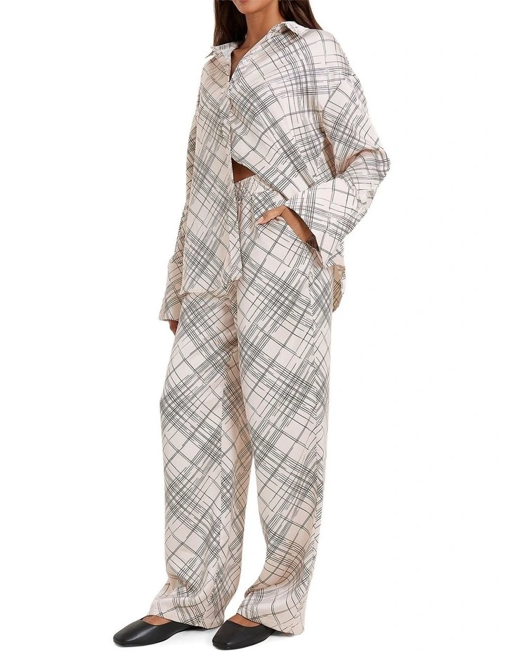 Amira Satin Trouser in White image 3