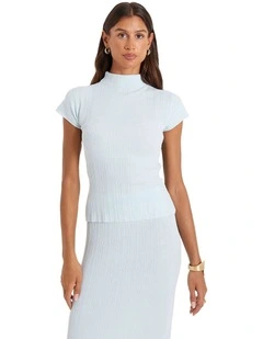 Stella Knit Skirt in Blue