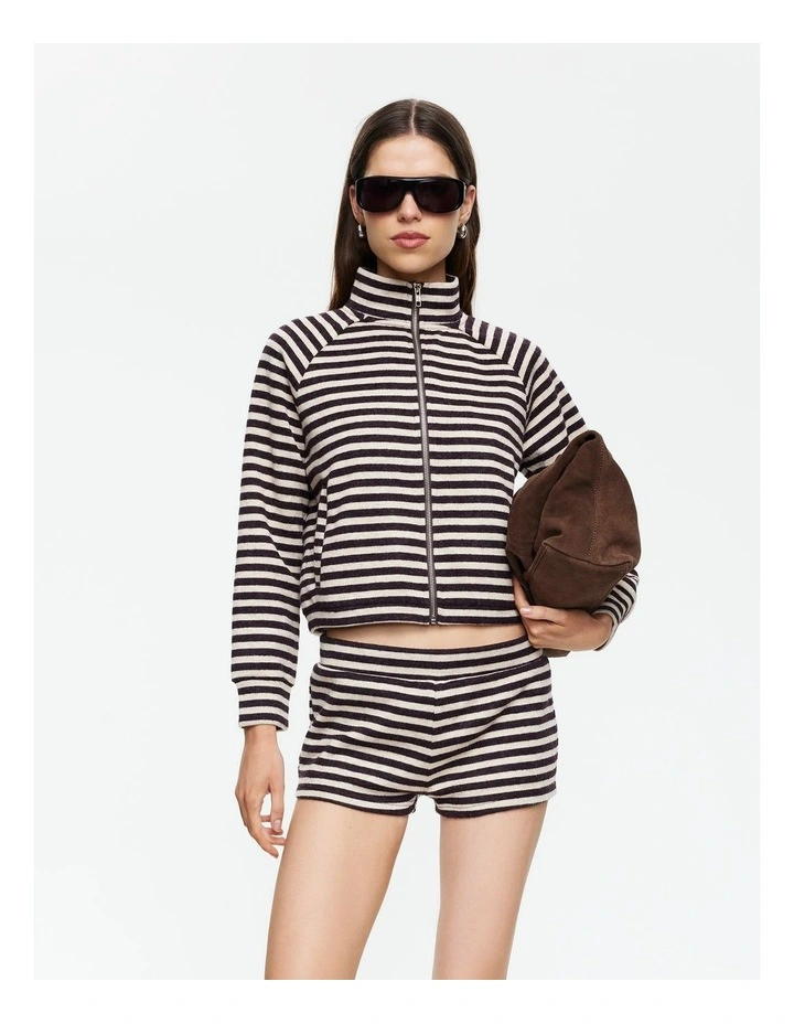 Bloom Knit Jacket in Brown image 1