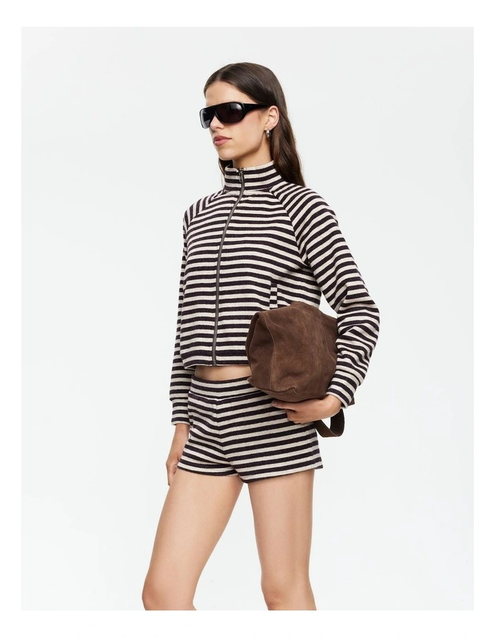 Bloom Knit Jacket in Brown image 3