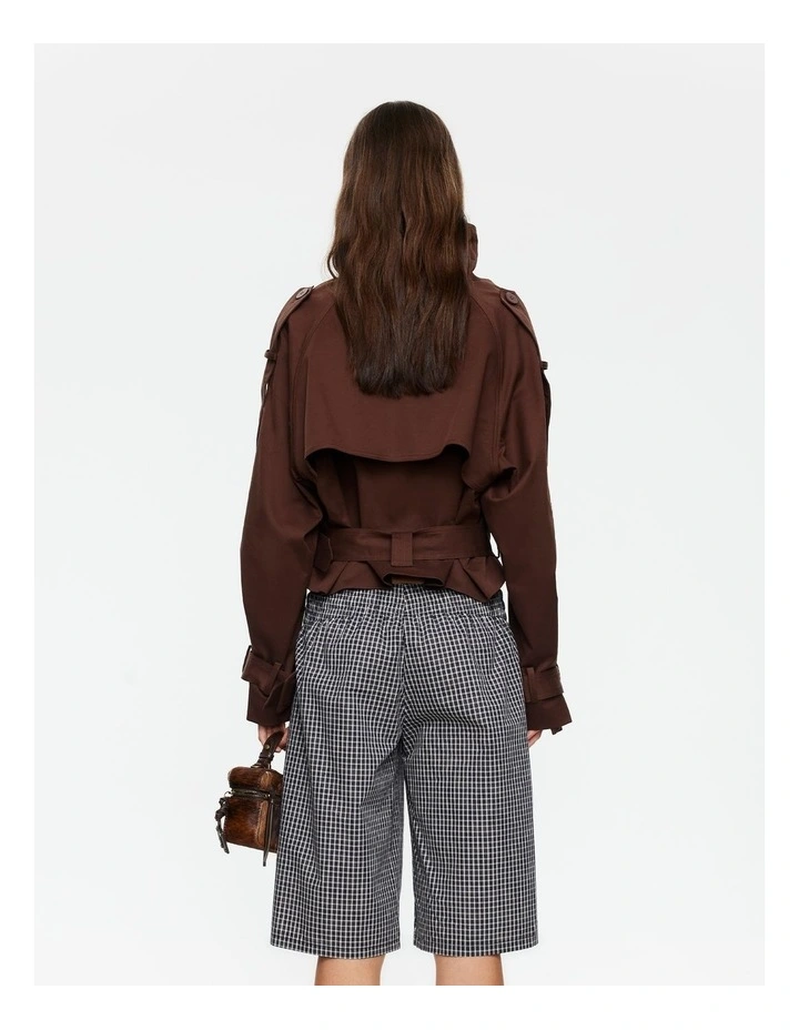 Blanc Cropped Trench in Chocolate image 2