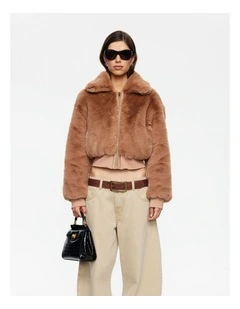 Drita Faux Fur Jacket in Bown