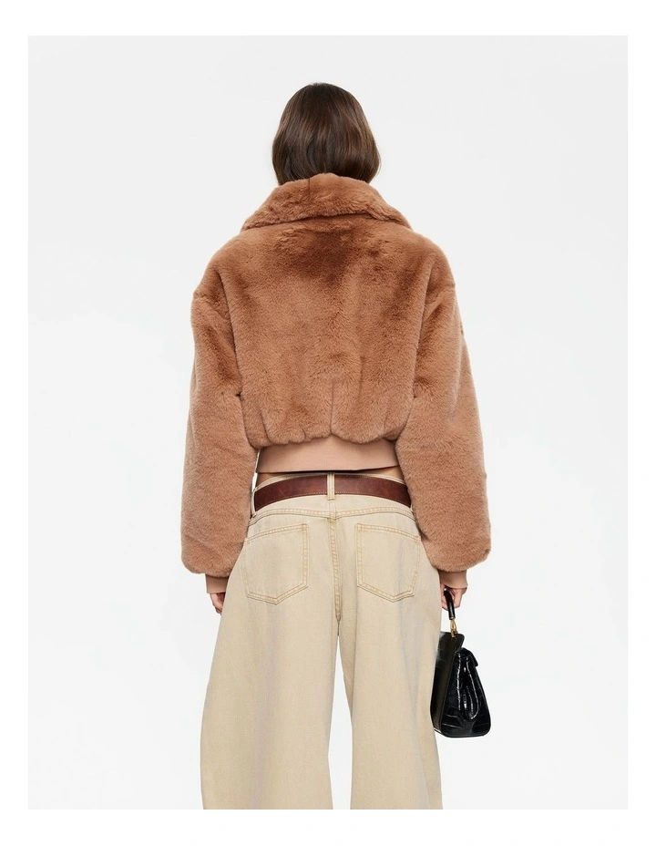 Drita Faux Fur Jacket in Bown image 2