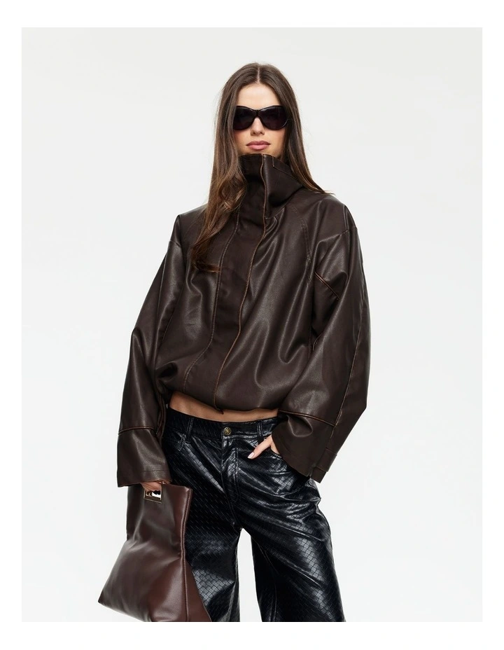 Shoreline Funnel Jacket in Brown image 1