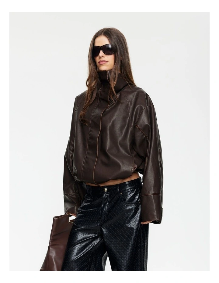 Shoreline Funnel Jacket in Brown image 3
