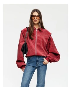 Vista Bomber Jacket in Red