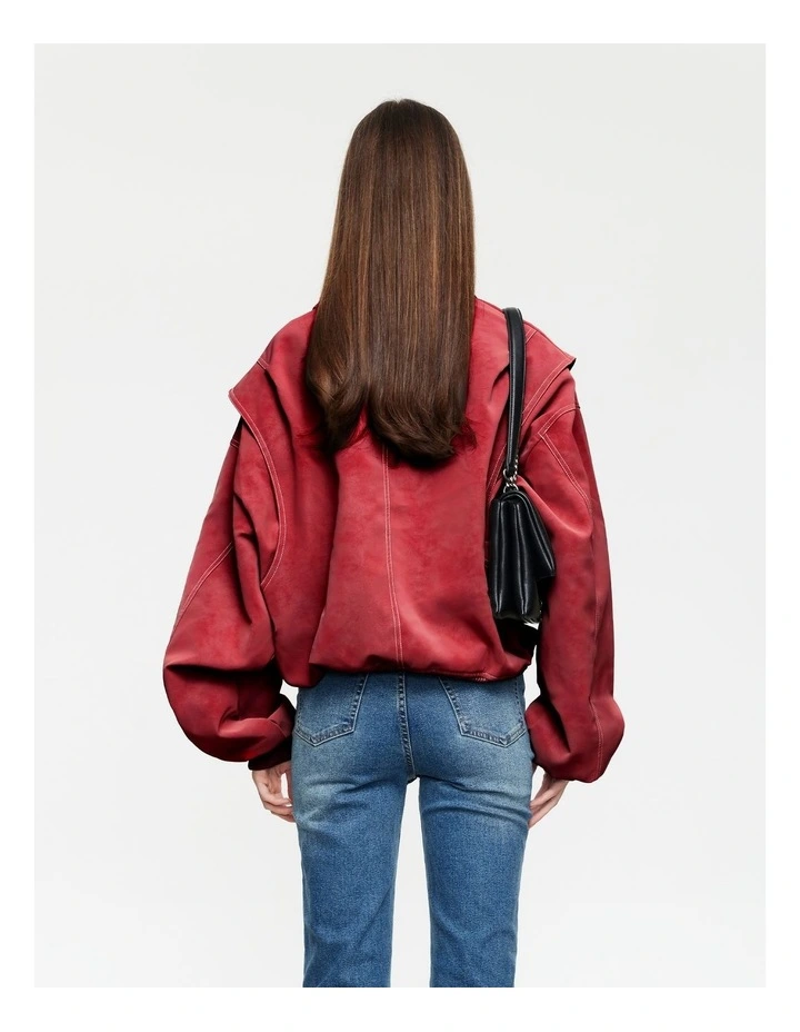 Vista Bomber Jacket in Red image 2