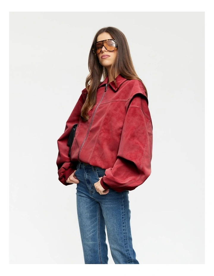 Vista Bomber Jacket in Red image 3