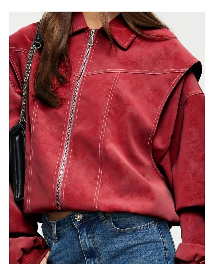 Vista Bomber Jacket in Red image 5