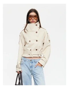 Blanc Cropped Trench