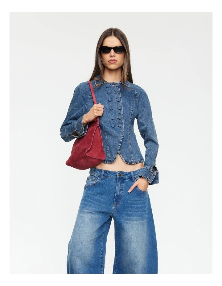 Form Jacket in Mid Blue Denim image 1