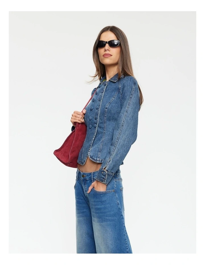 Form Jacket in Mid Blue Denim image 3