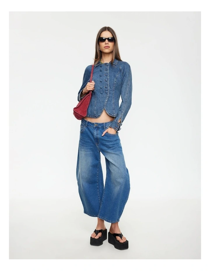 Form Jacket in Mid Blue Denim image 4
