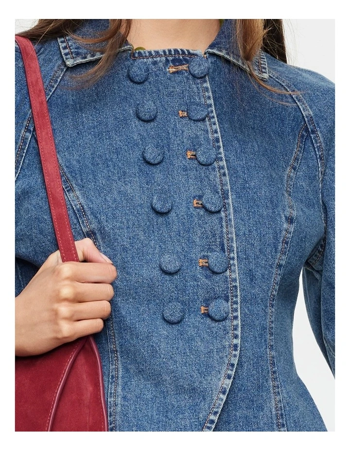 Form Jacket in Mid Blue Denim image 5